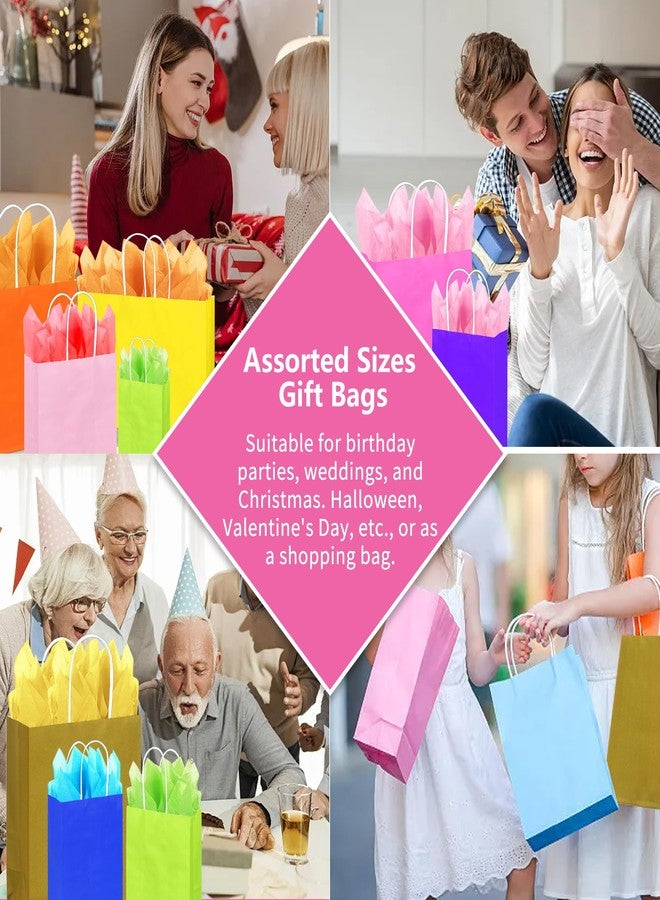 KEEPARTY 84 PCS Assorted Sizes Gift Bags with Handles 42 Gift Bags 4 Sizes 20 Colors 42 Tissue Papers 6 Color for Birthday Bridal Shower Christmas Party - Image 5